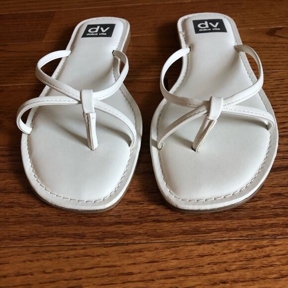 Dolce Vita Jumpie Thong Flip Slide Flats White Sandals Women's Side 8 NWT - Picture 4 of 11